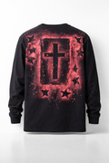Oversized Cross & Star Long Sleeve Tee